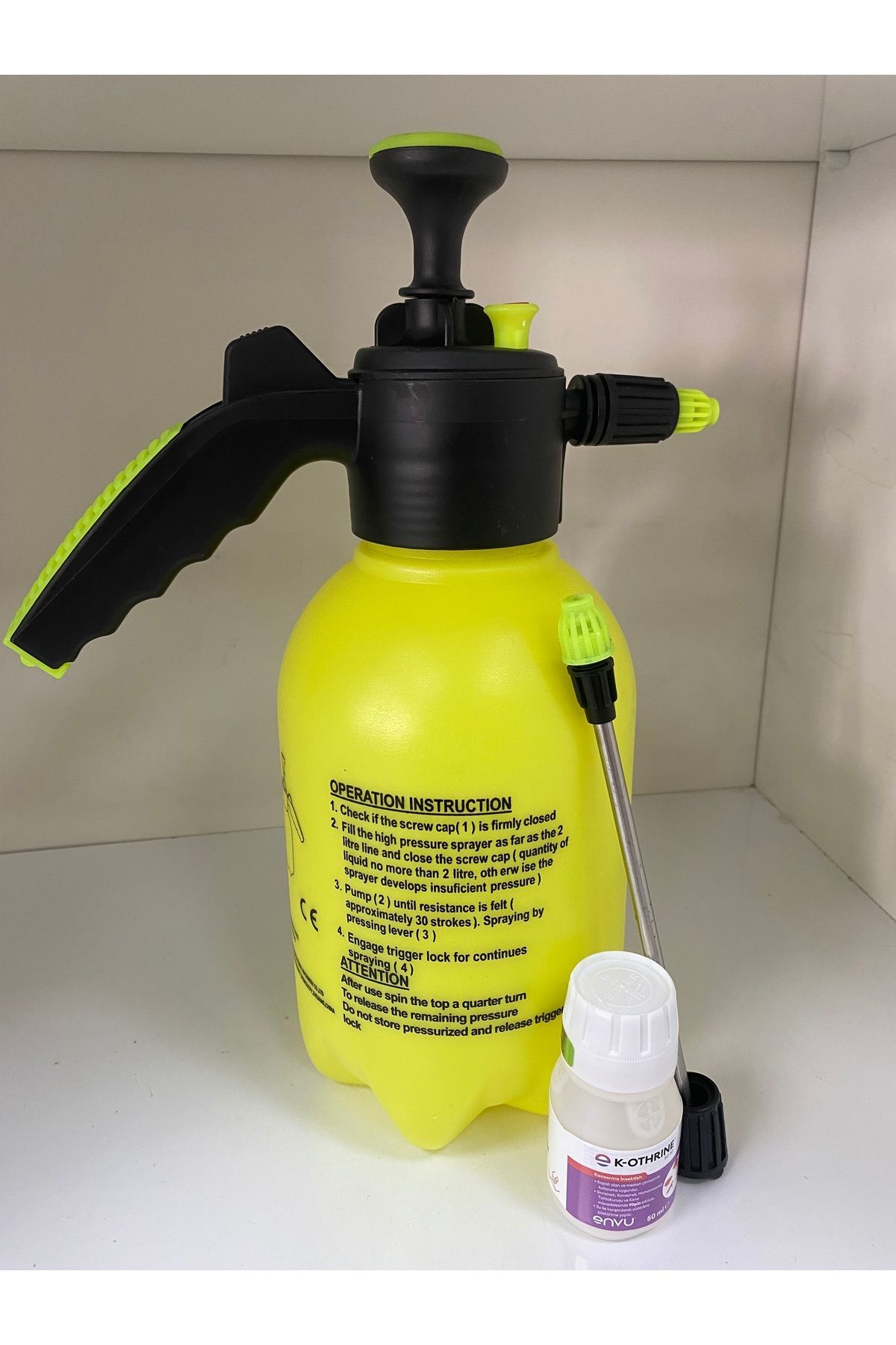 2 Lt Ilaçlama Pompası + K-othrine Sc50 ml-Tahta Kurusu Ilaçlama Seti - uzatma cubuğu