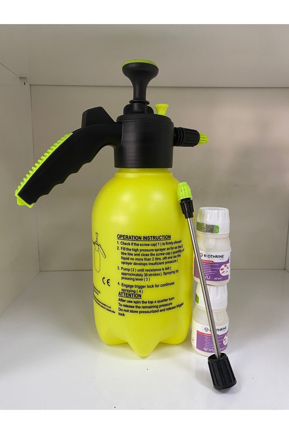 2 Litre Pompa Sprey+Uzatma çubuğu+2 Adet K-othrine Sc50 Genel Haşere Ürünü