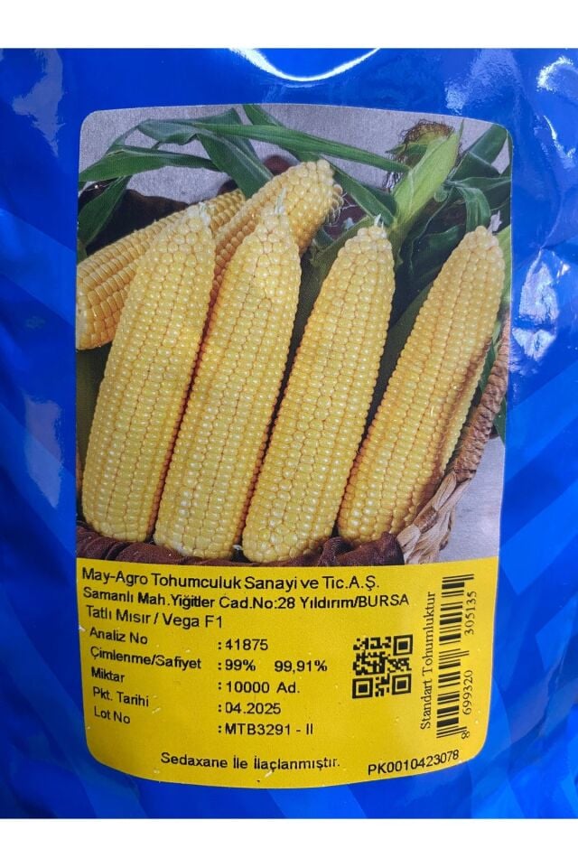 Vega Tatlı Mısır Tohumu Şeker Mısır Haşlamalı Mısır 50 adet