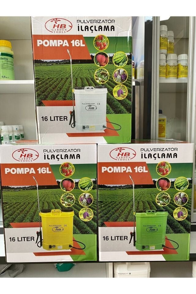 16 Lt Şarjlı Ilaçlama Pompası--sarı-mavi-yeşil-beyaz