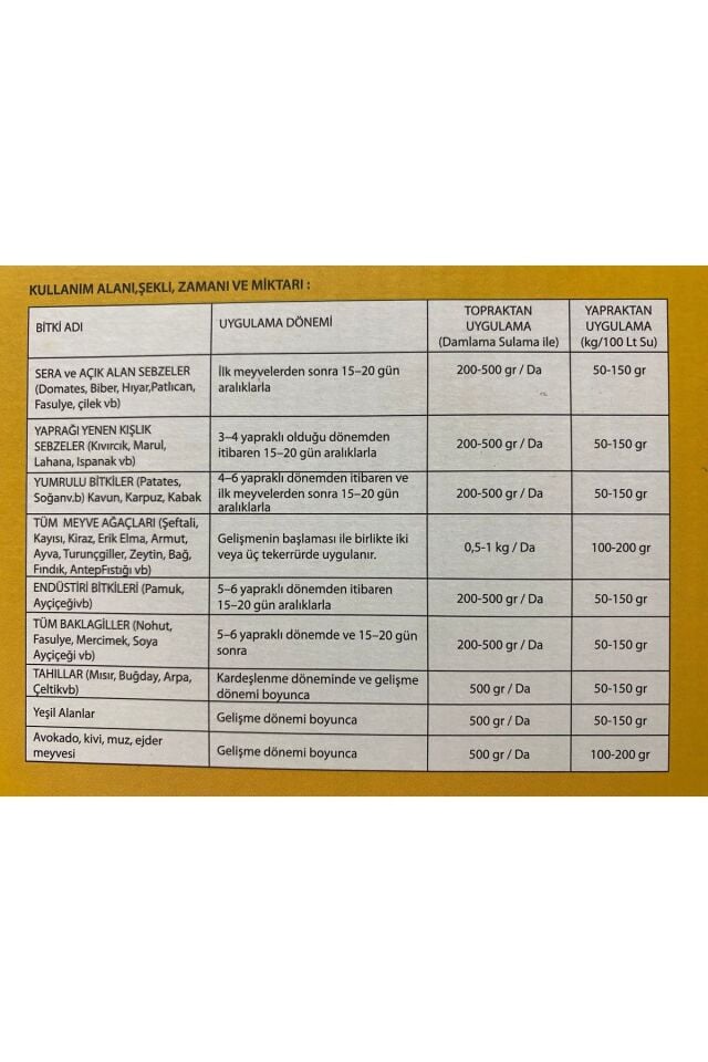 Mikro Besin Karışımı Toz Gübre Demir Bor Bakır Mangan Çinko EksenMix 1 kg