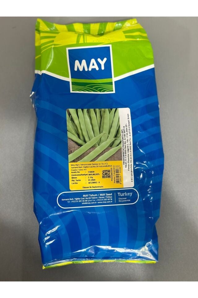 May Gina Fasülye Tohumu İpliksiz 2 KG