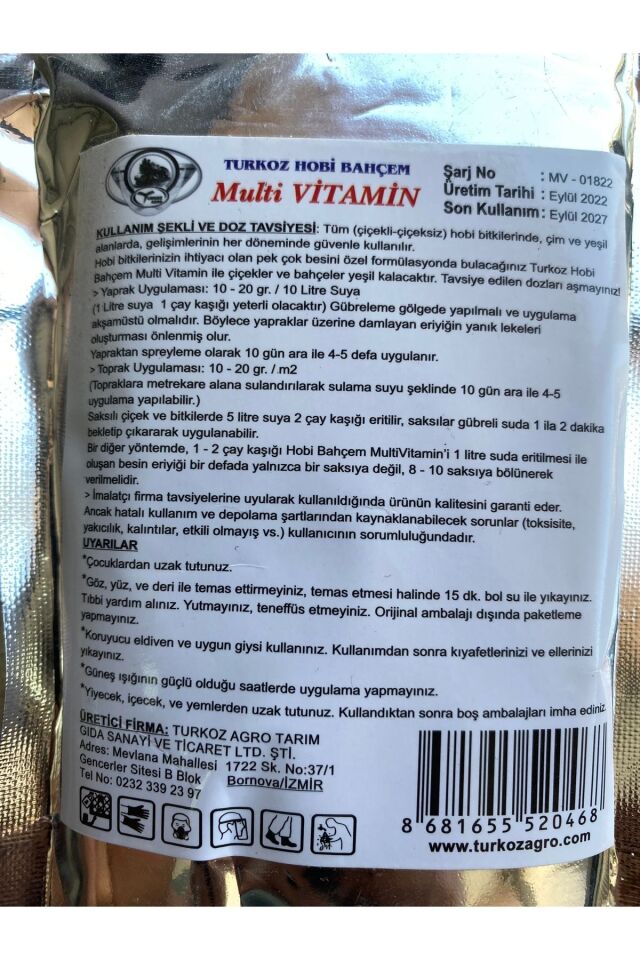 Multi VİTAMİN dengeli gübre (8-8-8+ Me) , çiçekli çiçeksiz özel çoklu besin karışımı gübre