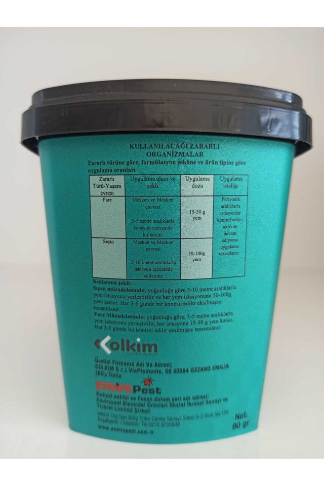 Rodifen Fare Ve Sıçanlara Etkili Pellet Yem 80 Gr