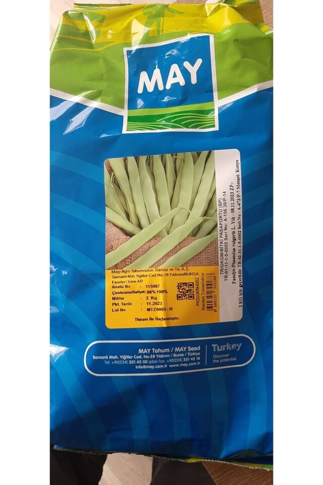 May Gina Oturak (BODUR)fasulye Tohumu Ipliksiz Etli Tohum- 500gr