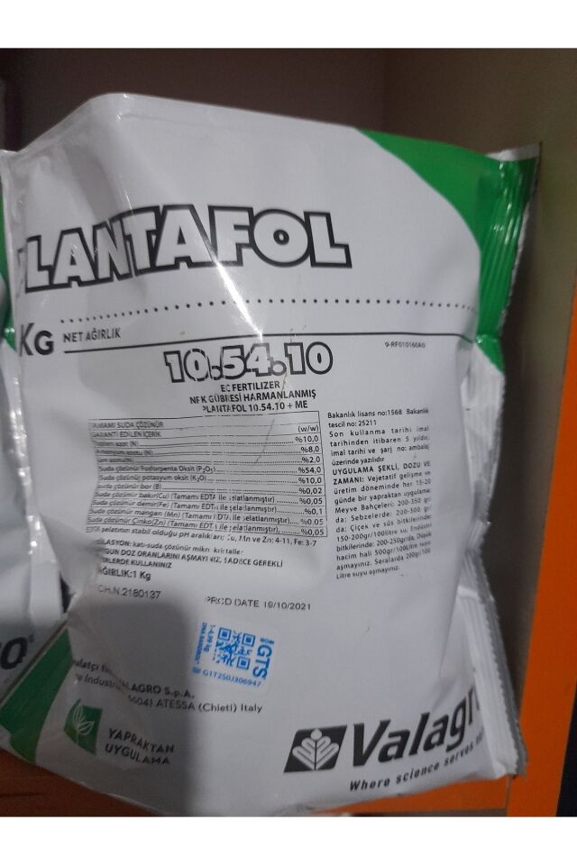 Plantafol 10-54-10 Fosforlu Yaprak Gübresi 1 Kg