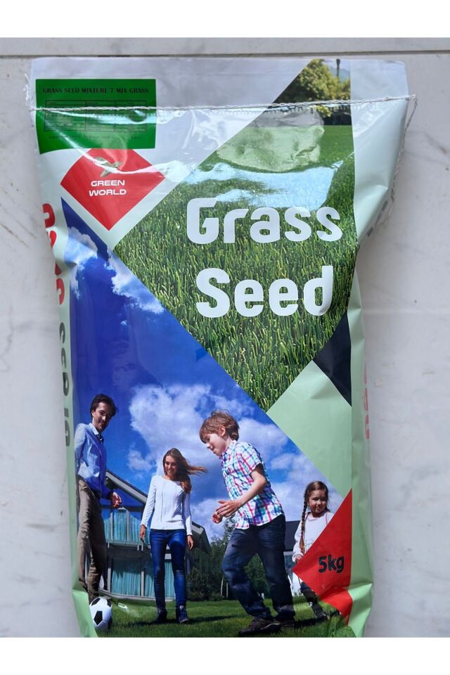 7 Günde Çimlenen Üzerine Basılabilir 6'lı Karışım Çim Tohumu 5 Kg Ambalaj Gönderim