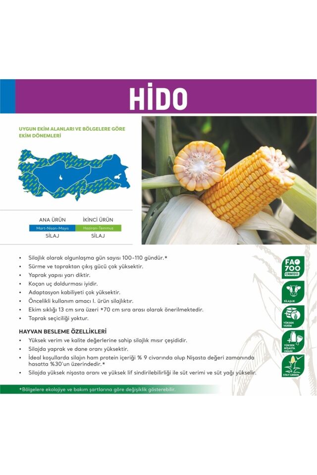 Hido Silajlık Mısır Tohumu (50000 TOHUM) 2025