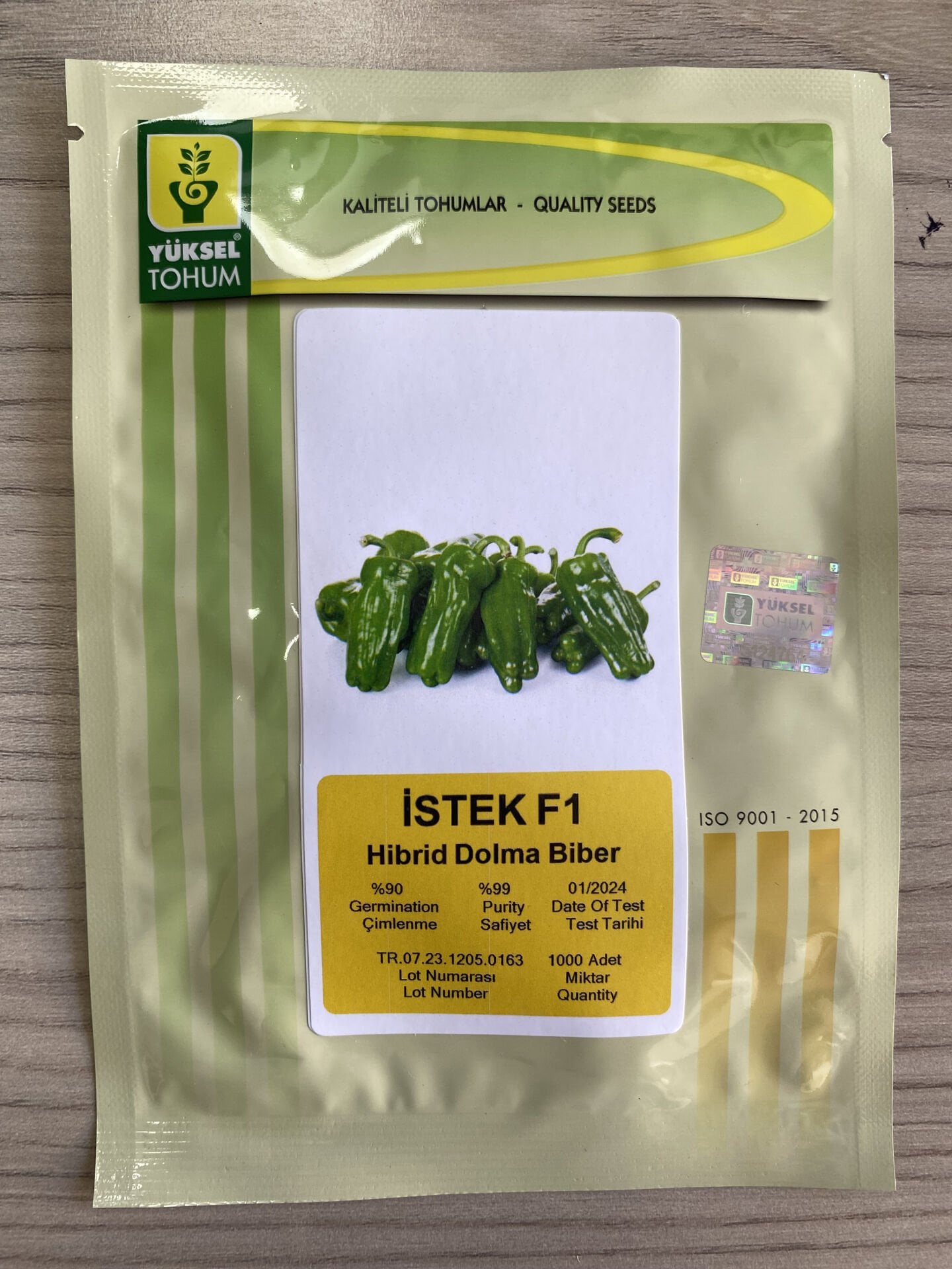 İstek F1 Hibrit Dolmalık Kurutmalık Tokat Biber Tohumu 1000 Çk/Pk