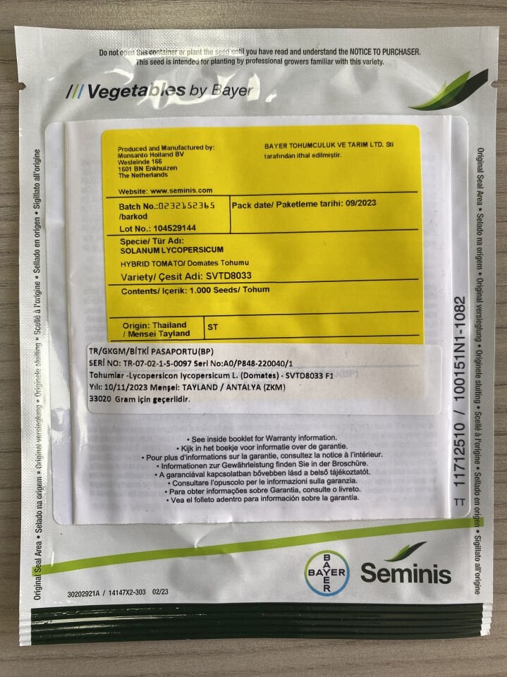 SVTD 8033 Hibrit Oturak Domates Tohumu 100 Çk/Pk