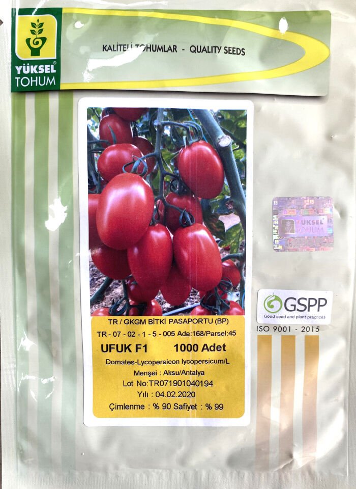 Ufuk F1 Sırık Domates Tohumu 1000 Pk/çk